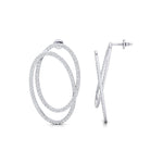 Double Circular Round Diamond Gold Earrings - GeumJewels