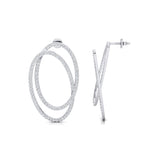 Double Circular Round Diamond Gold Earrings - GeumJewels