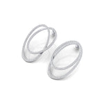 Double Circular Round Diamond Gold Earrings - GeumJewels