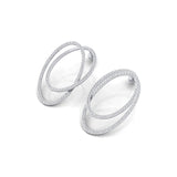 Double Circular Round Diamond Gold Earrings - GeumJewels