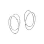 Double Circular Round Diamond Gold Earrings - GeumJewels