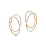 Double Circular Round Diamond Gold Earrings - GeumJewels