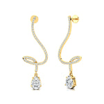 Elegant Lab Diamond Spiral Teardrop Diamond Drop Earrings - GeumJewels