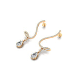 Elegant Lab Diamond Spiral Teardrop Diamond Drop Earrings - GeumJewels