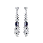 Elongated Cushion Alexandrite Bezel Set Diamond Drop Earrings - GeumJewels