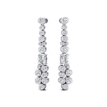 Elongated Cushion Lab Diamond Bezel Set Diamond Drop Earrings - GeumJewels