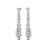 Elongated Cushion Lab Diamond Bezel Set Diamond Drop Earrings - GeumJewels