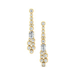 Elongated Cushion Lab Diamond Bezel Set Diamond Drop Earrings - GeumJewels