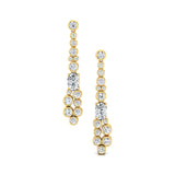 Elongated Cushion Lab Diamond Bezel Set Diamond Drop Earrings - GeumJewels