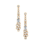 Elongated Cushion Lab Diamond Bezel Set Diamond Drop Earrings - GeumJewels