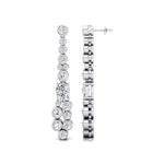 Elongated Cushion Lab Diamond Bezel Set Diamond Drop Earrings - GeumJewels