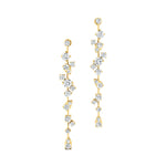 Fancy Diamond Cluster Drop Earrings - GeumJewels