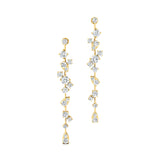 Fancy Diamond Cluster Drop Earrings - GeumJewels