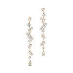 Fancy Diamond Cluster Drop Earrings - GeumJewels