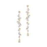 Fancy Diamond Cluster Drop Earrings - GeumJewels