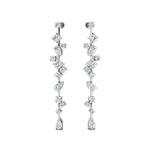 Fancy Diamond Cluster Drop Earrings - GeumJewels