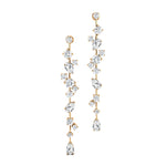 Fancy Diamond Cluster Lab Diamond Drop Earrings - GeumJewels