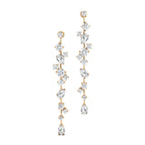 Fancy Diamond Cluster Lab Diamond Drop Earrings - GeumJewels