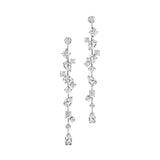 Fancy Diamond Cluster Lab Diamond Drop Earrings - GeumJewels