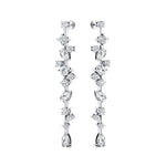 Fancy Diamond Cluster Lab Diamond Drop Earrings - GeumJewels