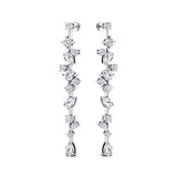 Fancy Diamond Cluster Lab Diamond Drop Earrings - GeumJewels
