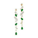 Fancy Emerald Cluster Drop Earrings - GeumJewels