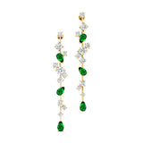 Fancy Emerald Cluster Drop Earrings - GeumJewels