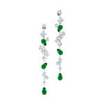 Fancy Emerald Cluster Drop Earrings - GeumJewels