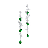 Fancy Emerald Cluster Drop Earrings - GeumJewels