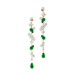 Fancy Emerald Cluster Drop Earrings - GeumJewels