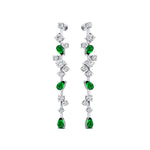 Fancy Emerald Cluster Drop Earrings - GeumJewels
