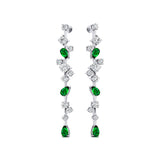 Fancy Emerald Cluster Drop Earrings - GeumJewels