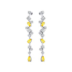 Fancy Yellow Sapphire Cluster Drop Earrings - GeumJewels