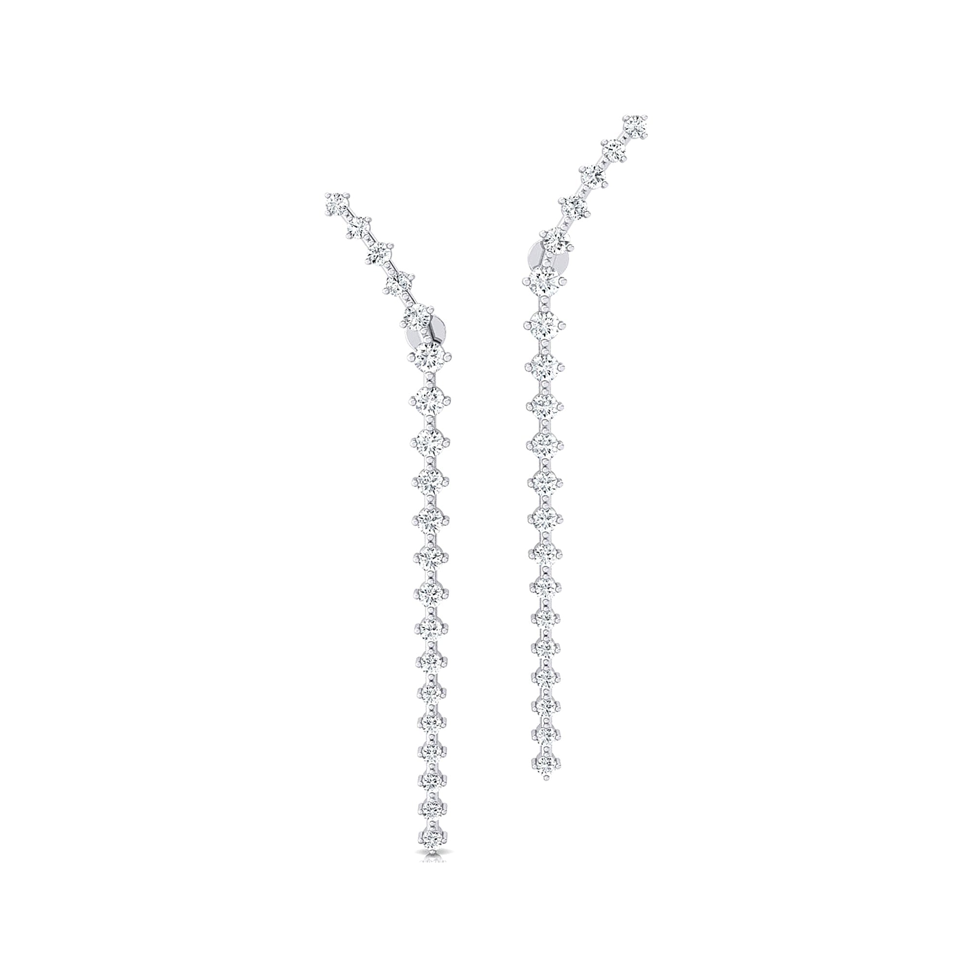 Linear Diamond Drop Earrings - GeumJewels