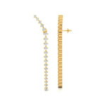 Linear Diamond Drop Earrings - GeumJewels