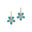 Pear Shaped Swiss Blue Topaz Flower Diamond Leverback Earrings - GeumJewels