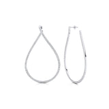 Single Liner Diamond Teardrop Style Hoop Earrings - GeumJewels