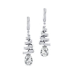 Spiral Diamond Pear Cut Lab Diamond Dangle Earrings - GeumJewels