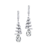 Spiral Diamond Pear Cut Lab Diamond Dangle Earrings - GeumJewels
