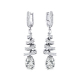 Spiral Diamond Pear Cut Lab Diamond Dangle Earrings - GeumJewels