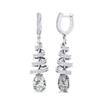 Spiral Diamond Pear Cut Lab Diamond Dangle Earrings - GeumJewels
