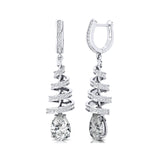 Spiral Diamond Pear Cut Lab Diamond Dangle Earrings - GeumJewels