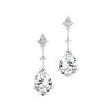 Teardrop Lab Diamond Drop Earrings with Accent Diamonds - GeumJewels