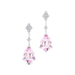 Teardrop Morganite Drop Earrings with Accent Diamonds - GeumJewels