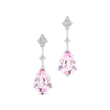 Teardrop Morganite Drop Earrings with Accent Diamonds - GeumJewels