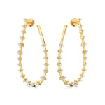 Teardrop Style Distant Diamond Drop Earrings - GeumJewels