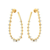 Teardrop Style Distant Diamond Drop Earrings - GeumJewels