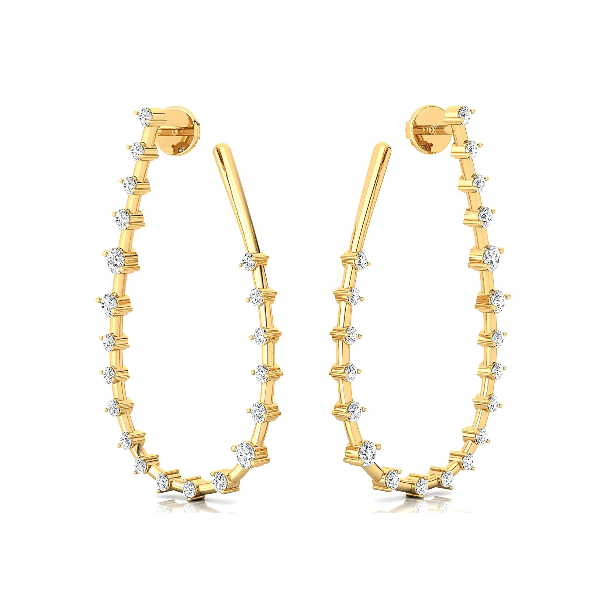Teardrop Style Distant Diamond Drop Earrings - GeumJewels