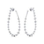 Teardrop Style Distant Diamond Drop Earrings - GeumJewels