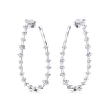 Teardrop Style Distant Diamond Drop Earrings - GeumJewels